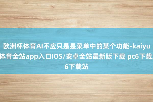 欧洲杯体育AI不应只是是菜单中的某个功能-kaiyun体育全站app入口IOS/安卓全站最新版下载 pc6下载站