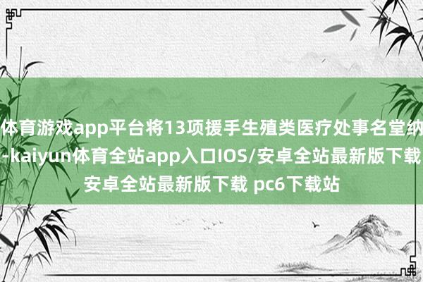 体育游戏app平台将13项援手生殖类医疗处事名堂纳入医保报销-kaiyun体育全站app入口IOS/安卓全站最新版下载 pc6下载站