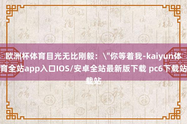 欧洲杯体育目光无比刚毅：＂你等着我-kaiyun体育全站app入口IOS/安卓全站最新版下载 pc6下载站